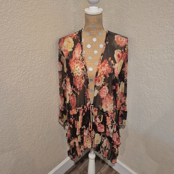 NWOT Zadie B's Windsor Mesh Top in Coral Rose - Picture 1 of 4